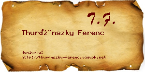 Thuránszky Ferenc névjegykártya